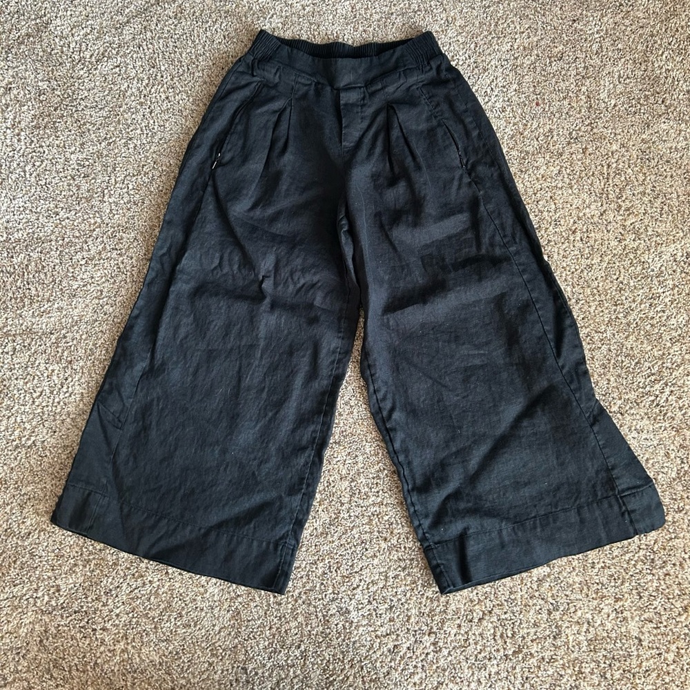 Athleta Wide-Leg Linen Ankle Pants
